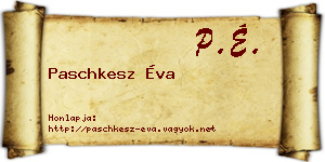 Paschkesz Éva névjegykártya